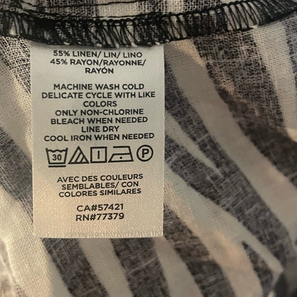 Ann Taylor Zebra Print Linen Blend Skirt - Picture 3 of 4
